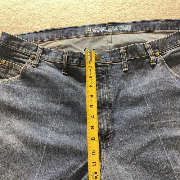 Wrangler Cool Vantage Jeans Mens 44x32 Blue Regular Fit Straight Leg Denim - Picture 5 of 13